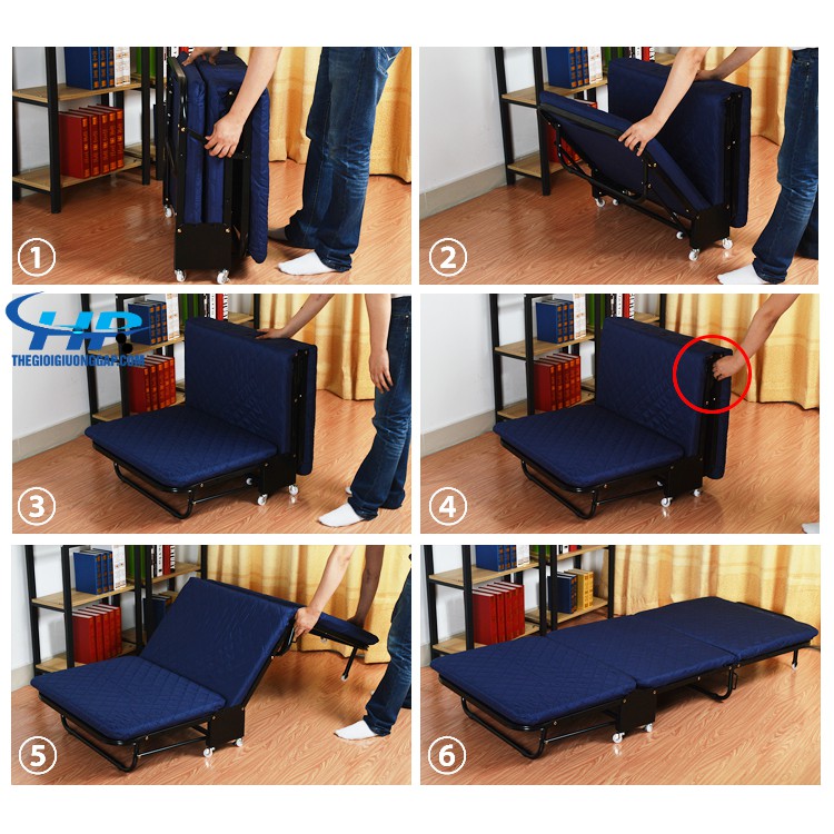 (HOT) Giường gấp đa năng mẫu mới vải nhung cao cấp rộng 90cm Nikita