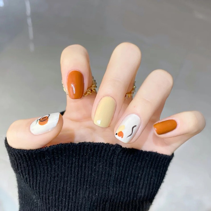 Set 24 móng tay 3D chống nước vẽ nghệ thuật màu sắc đẹp Nail Mây ZB
