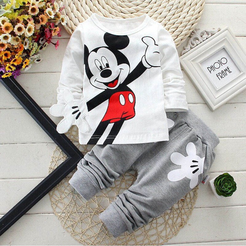 Quần áo trẻ em nam Hello Kitty dài tay T-shirt quần áo trẻ em mặc đồ ngủ 