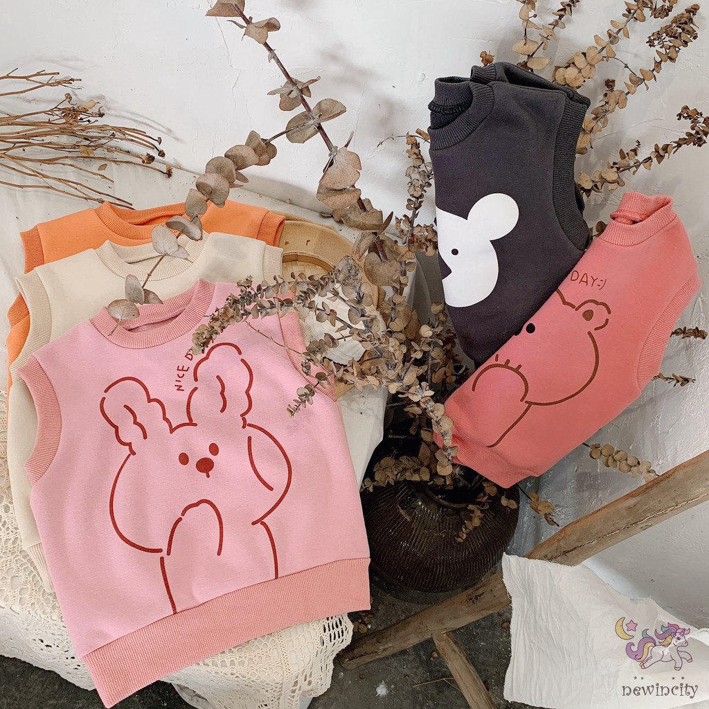 Áo Khoác Không Tay Giữ Ấm Thời Trang Thu Đông Hàn Quốc Dành Cho Bé