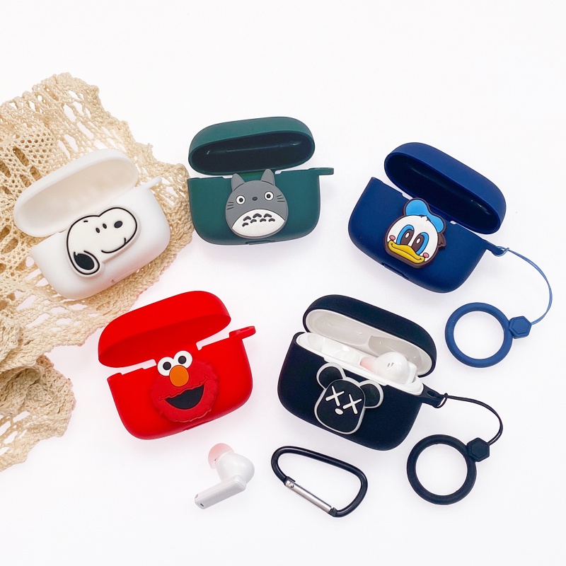 BASEUS Vỏ Bảo Vệ Hộp Sạc Tai Nghe Bluetooth Không Dây Bằng Silicon Mềm Chống Rơi Hình Hoạt Hình Totoro Encok W3