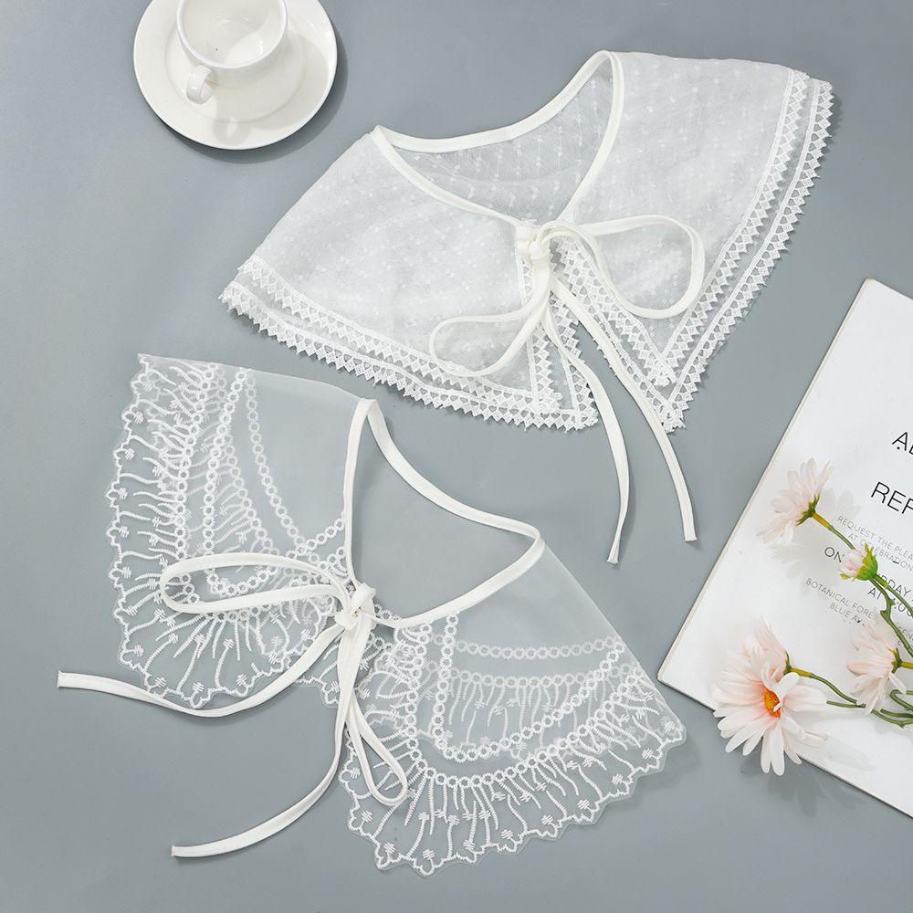Cổ Áo Sơ Mi Giả Bằng Vải Chiffon Thêu Họa Tiết Hoa Thời Trang Dành Cho Nữ