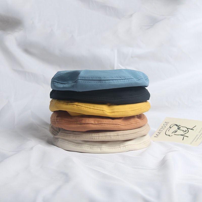 Mũ Nồi Thoáng Khí Màu Trơn Phong Cách Retro Xinh Xắn