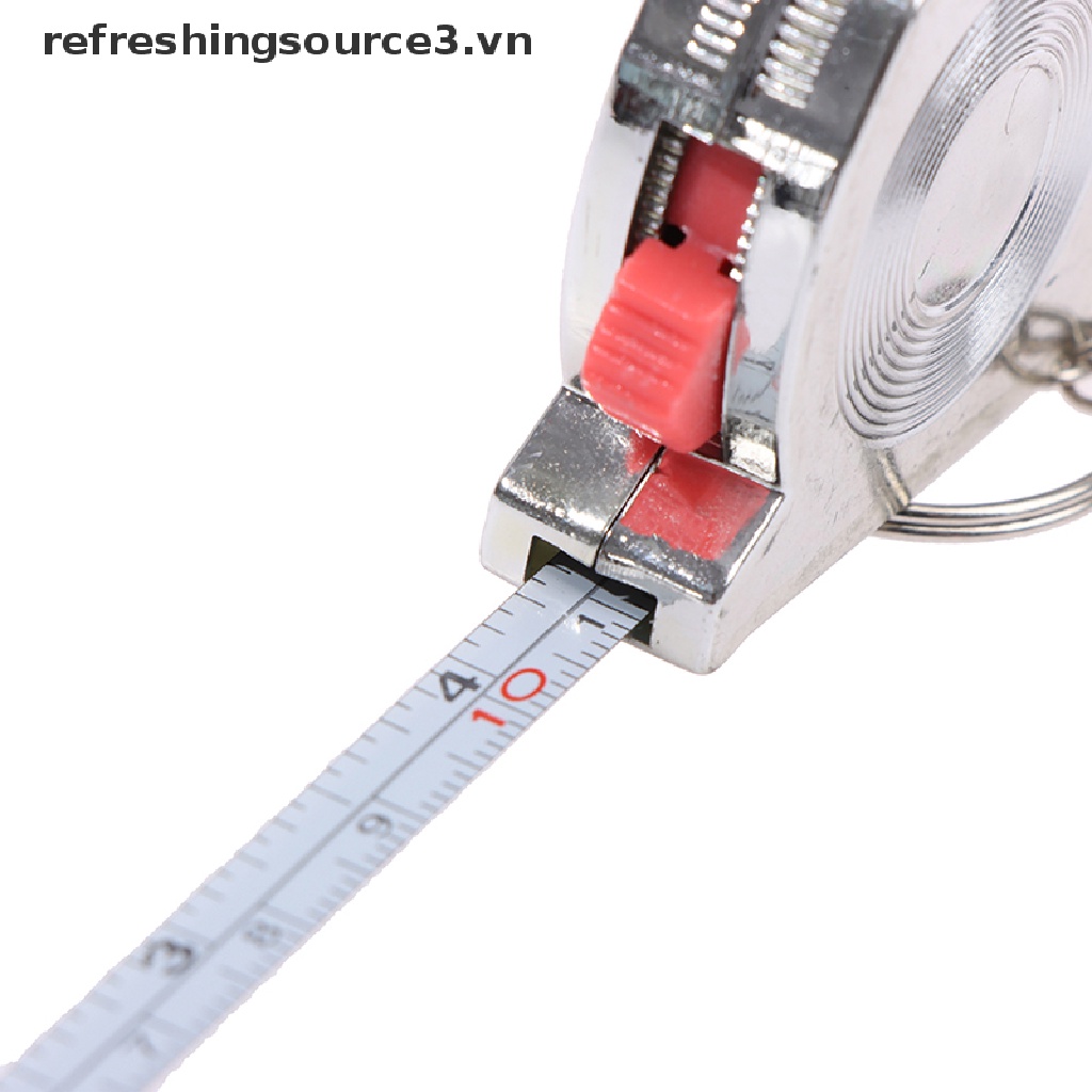 Thước Dây Bỏ Túi 1M / 3ft Bằng Thép Không Gỉ Có Móc Khóa Tiện Dụng