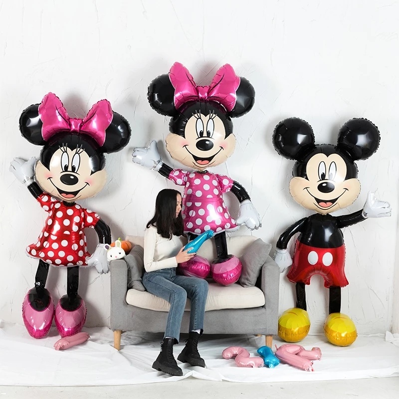 Bong Bóng Lá Nhôm Hình Chuột Mickey / Minnie Kích Thước 112 * 65CM Trang Trí Sinh Nhật / Tiệc Sinh Nhật