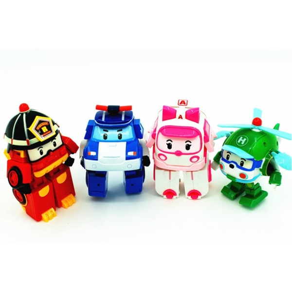 Hb-Set đồ chơi mô hình xe hơi biến hình robot trong phim POLI Và Các Bạn 6 trong 1