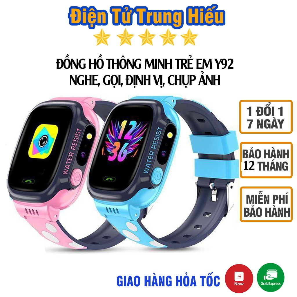 Đồng hồ định vị trẻ em Y92/Giám sát bé từ xa/ nghe gọi, pin bền- hàng chính hãng