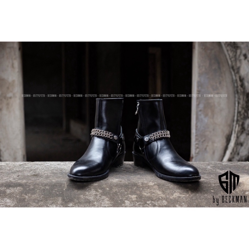 Giày Harness Laurent Boots cao cổ thời trang nam chất liệu da bò nguyên tấm | BigBuy360 - bigbuy360.vn