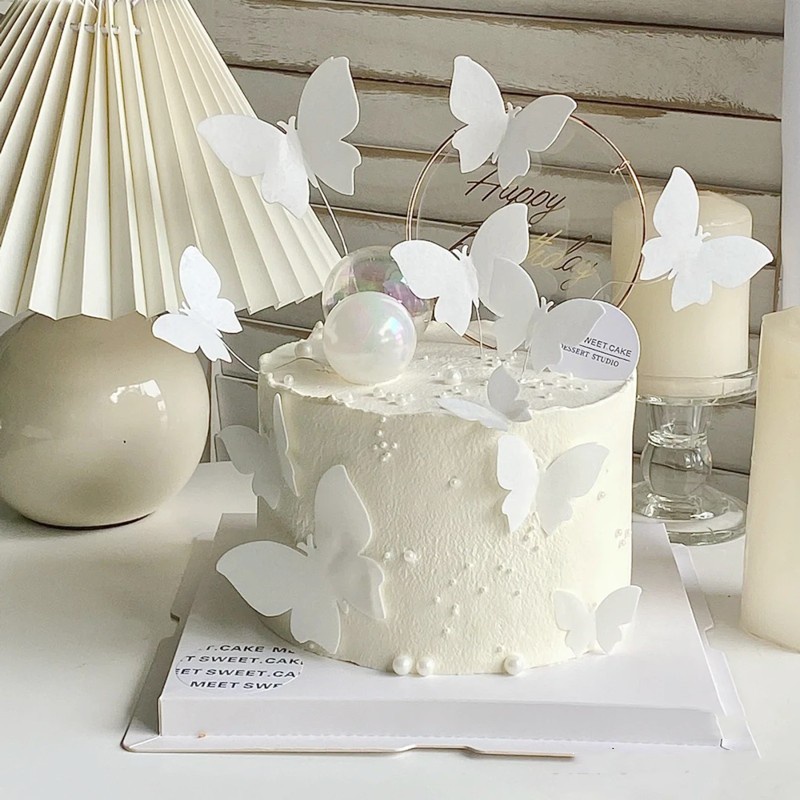 Set 10 Phụ Kiện Trang Trí Bánh Kem Hình Bươm Bướm