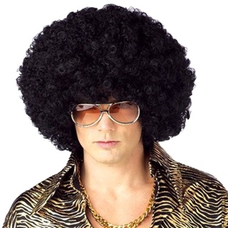 Tóc Giả Xoăn Màu Đen Phong Cách Afro 70s Cho Nam Và Nữ