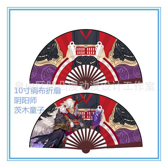 [Voucher &amp; Dịch vụ]  Quạt Gấp Vải Lụa Họa Tiết Anime, Quạt Gấp Cầm Tay 10 Inch Phong Cách Mới