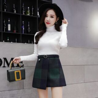Chân váy dạ kẻ xinh xắn