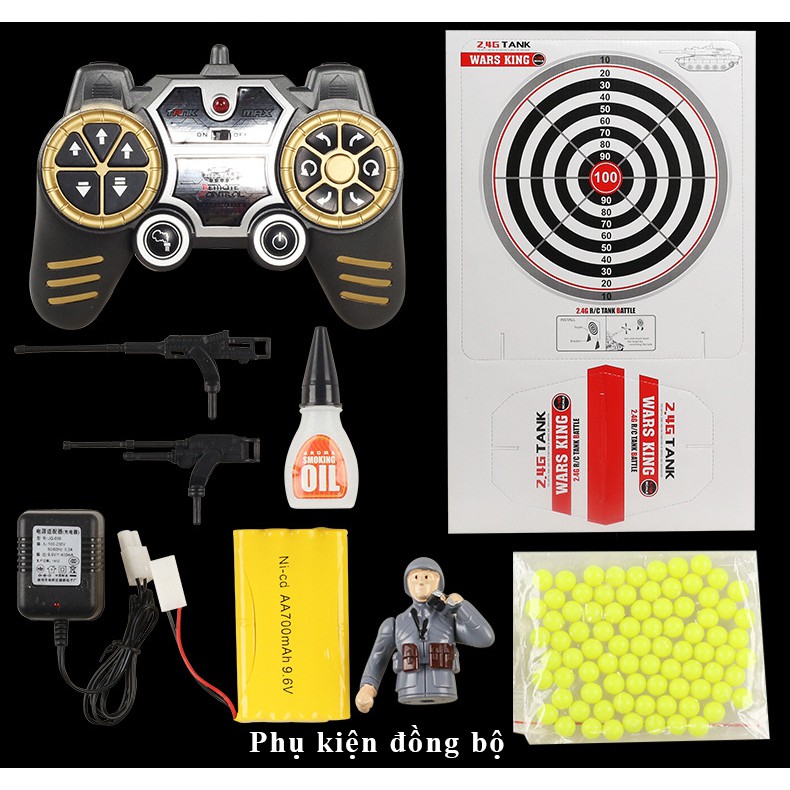 Đồ chơi xe tăng cao cấp, phun khói - bắn đạn
