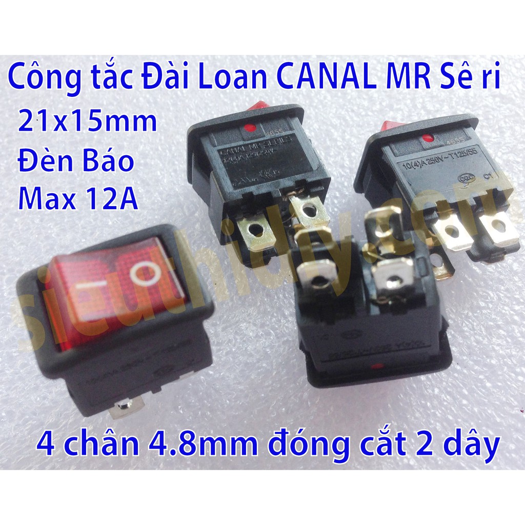 Công tắc 21x15mm CANAL, RLEIL Đài Loan chân cốt 4.8mm