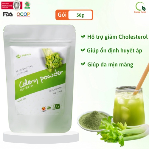 Bột Cần Tây WeFresh Quảng Thanh - Nguyên Chất Sấy Lạnh - ổn định huyết áp - sáng da đẹp dáng - Gói 50 gr