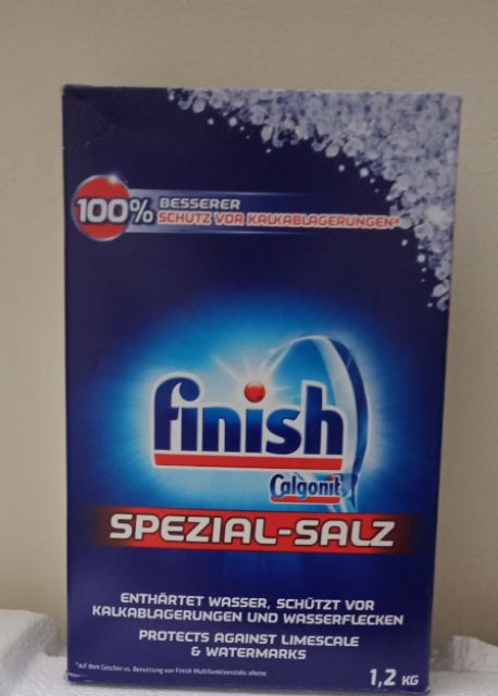 Combo bộ viên rửa chén Finish 60 viên + Hộp muối làm mềm nước 1,2kg* chai nước làm bóng 400ml