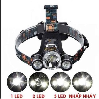 Đèn pin đội đầu 3 bóng T6 siêu sáng
