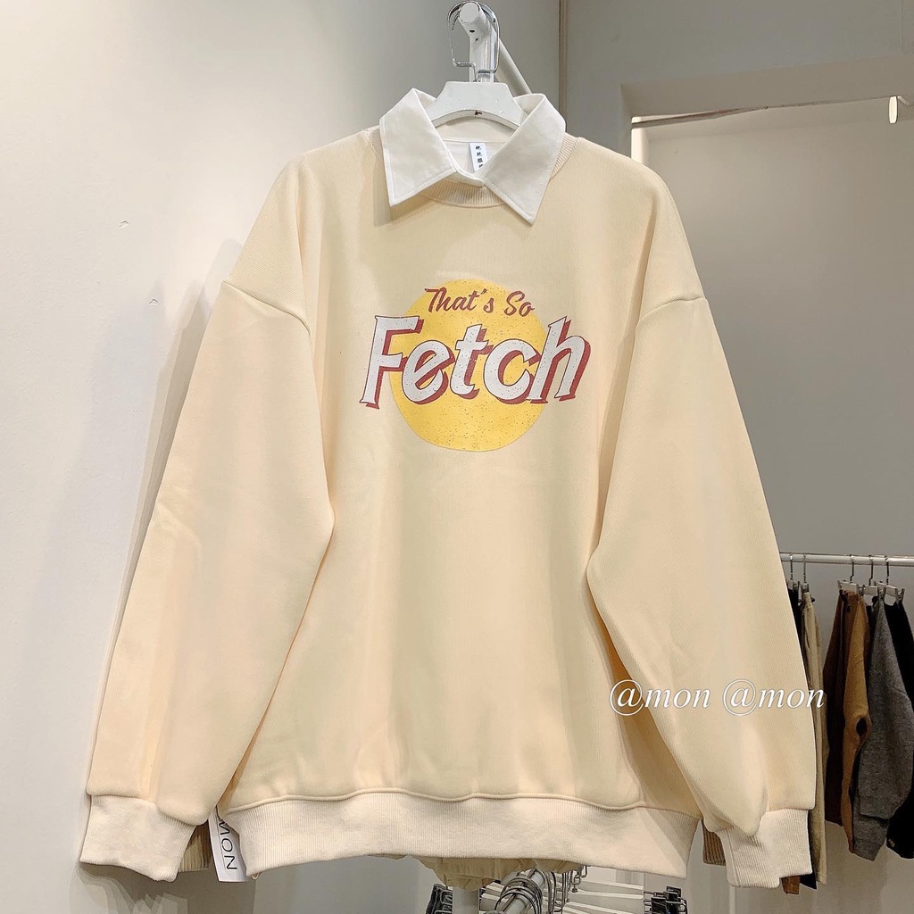 2101157 Áo sweater nỉ nhung Fetch , áo nỉ nữ ulzzang freesize chất nỉ nhung dày mịn