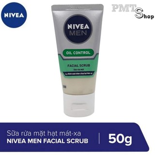 Sữa rửa mặt Nivea Men kiểm soát nhờn 50g có hạt mát xa