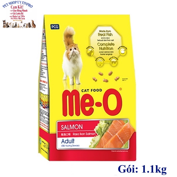 Thức ăn hạt cho Mèo Me-O Gói 1.1kg Vị cá hồi Xuất xứ Thái Lan Giúp bổ sung dinh dưỡng, Tăng cường miễn dịch,Tốt tiêu hóa