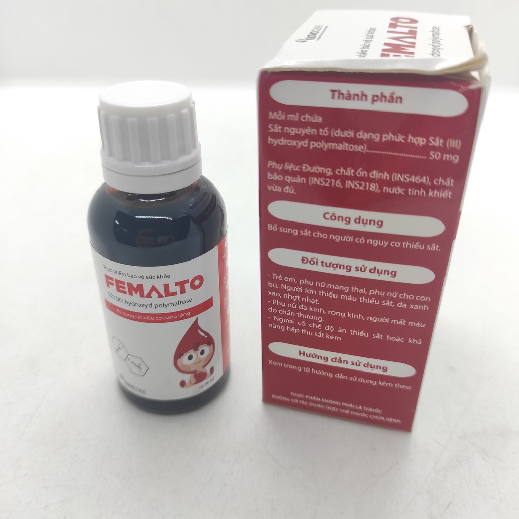 FEMALTO - BỔ SUNG SẮT HỮU CƠ DẠNG LỎNG lọ 30ml cho bầu