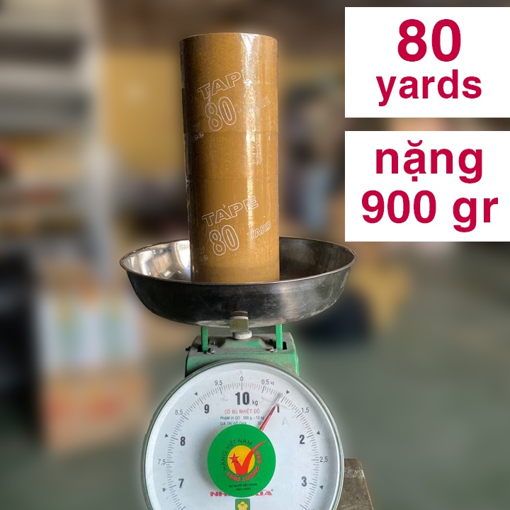 Băng keo vàng đục 5cm - 80yds (1 cây = 900gr) và 5cm - 100yds (1 cây = 1,1kg)
