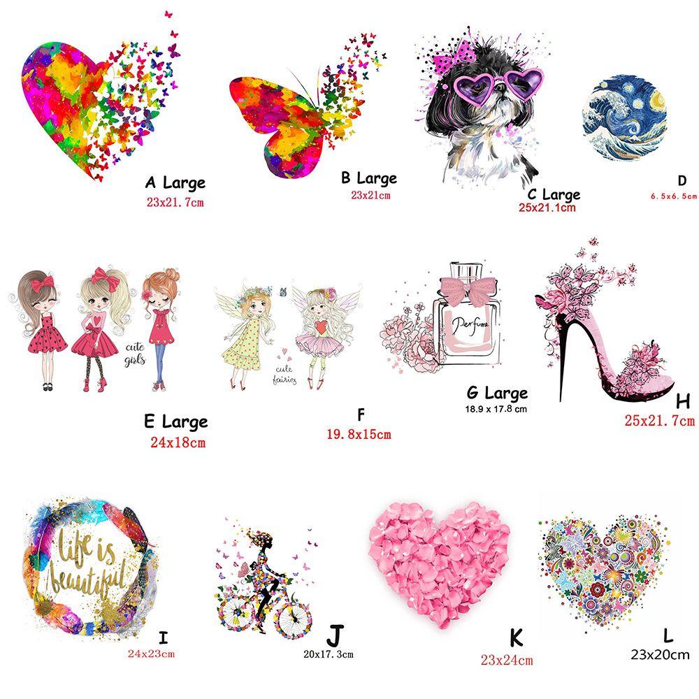 Miếng Dán Ủi Quần Áo Hình Trái Tim / Bươm Bướm / Chó Xinh Xắn