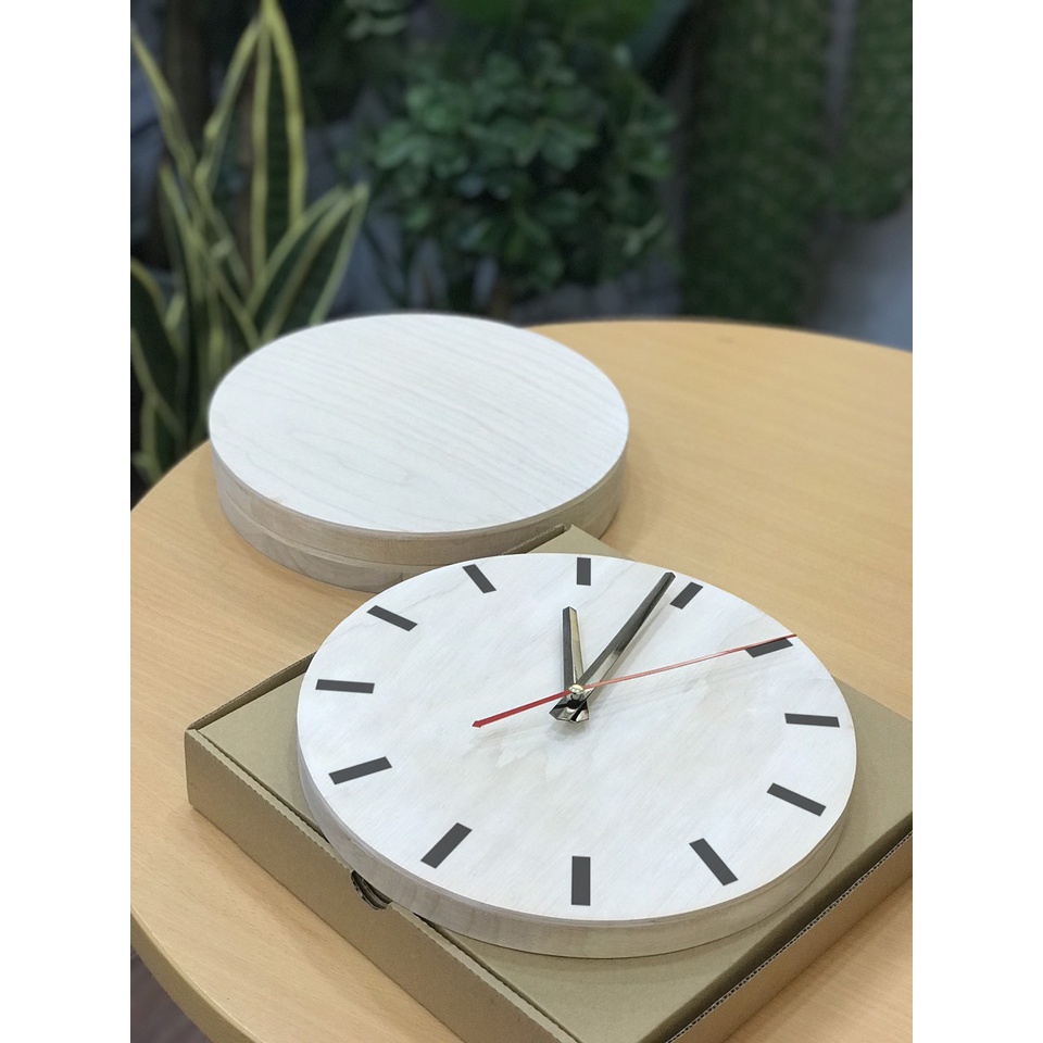 Đồng hồ treo tường gỗ tự nhiên - Phong cách đơn giản - Bảo hành 12 tháng - Mẫu 001