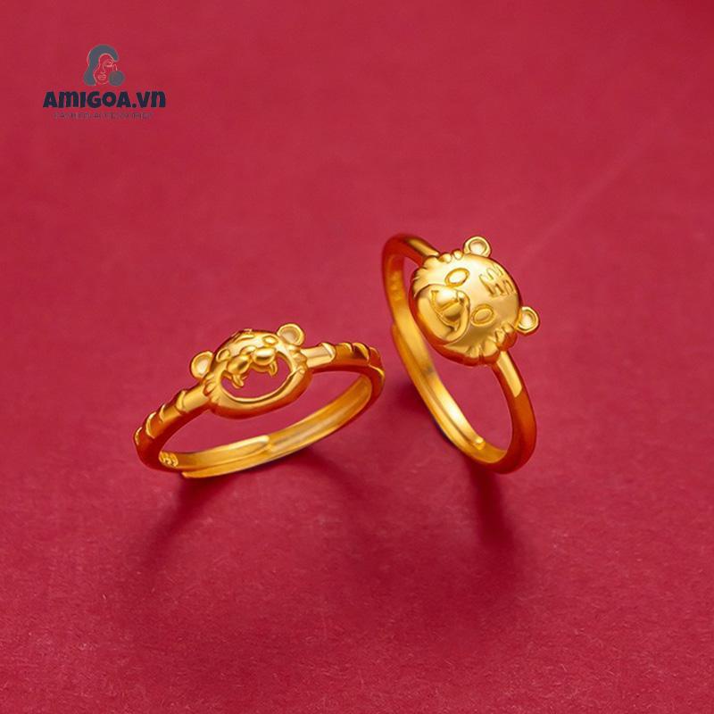 ✨✨Nhẫn mạ bạc hình chú hổ dễ thương có