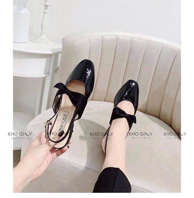 Giày búp bê nơ da bóng siêu đẹp