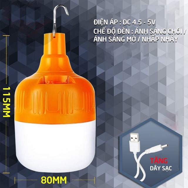 Bóng trụ Led Sạc Tích Điện (30w-50w-80w-100w) Cao Cấp NĐ