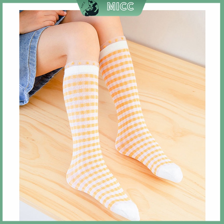 Đôi vớ cotton phối ren lưới thoáng khí cho bé