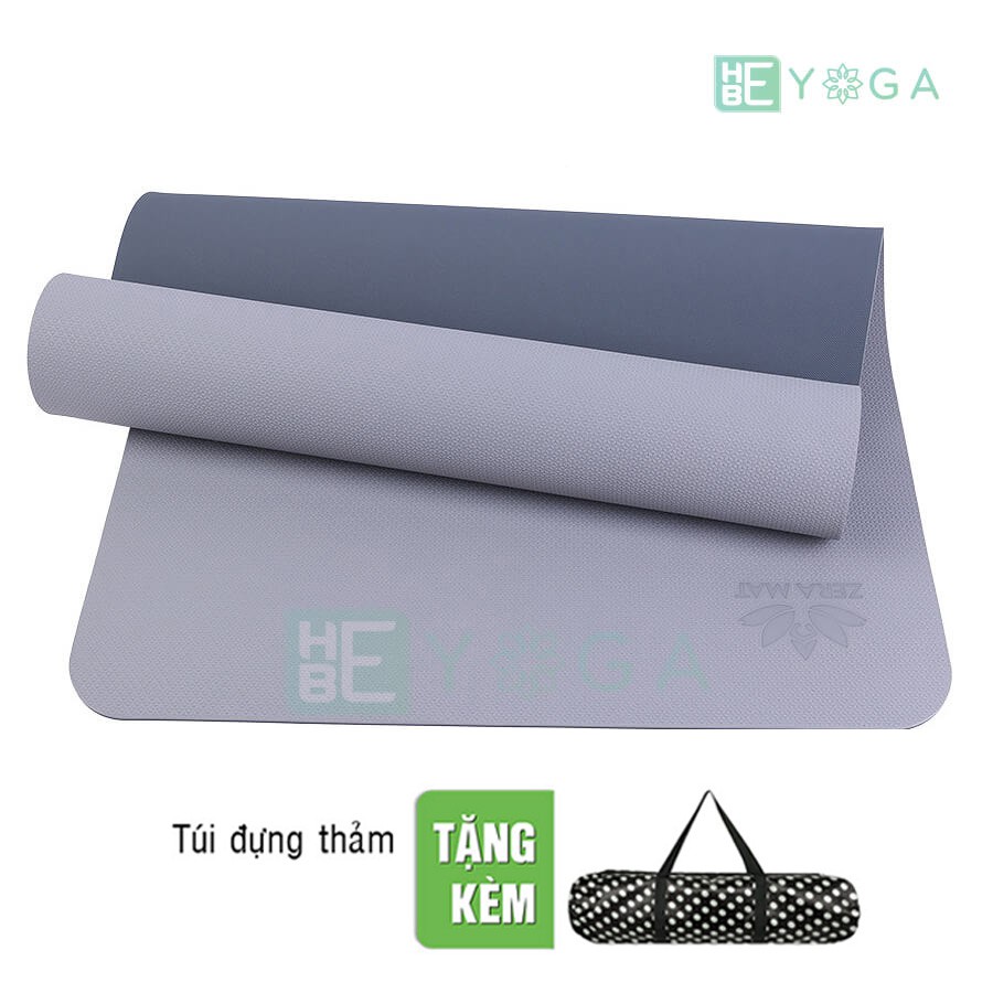 Thảm Tập Yoga Zera Mat 6mm Lớp Màu Xám Tặng Kèm túi