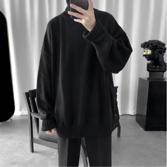 Áo len cổ lọ dáng rộng thiết kế mới thời trang theo phong cách hàn quốc cho nam simple ifashion thời trang nam cotton dày dặn