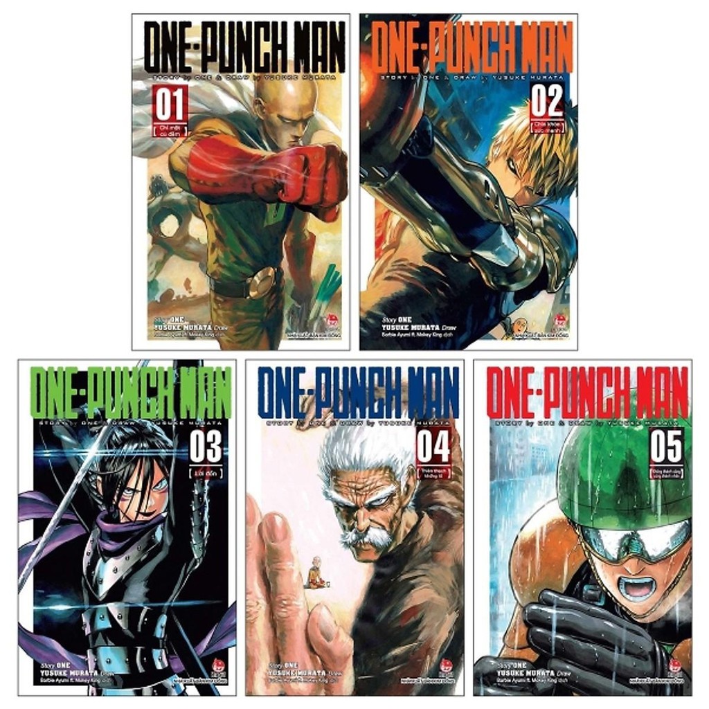 Truyện tranh - Combo One-Punch Man: Tập 1 + Tập 2 + Tập 3 + Tập 4 + Tập 5 (Tái Bản) (Bộ 5 Tập)
