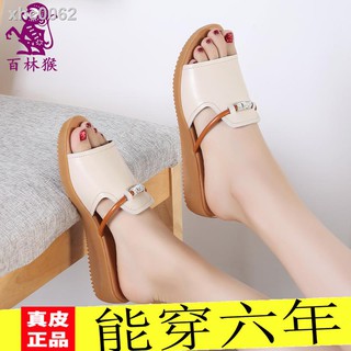 ✣▫☃Dép Sandal Đế Phẳng Bằng Chất Liệu Da Thật Thời Trang Mùa Hè 2020 Dành Cho Phụ Nữ Mang Thai