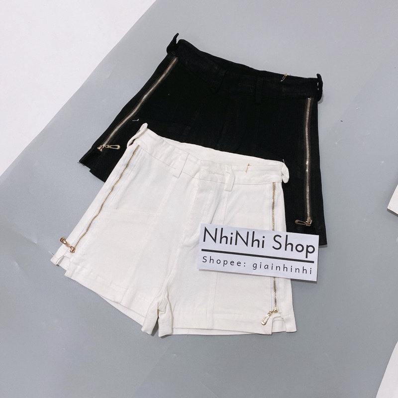 Quần short skin cạp cao khoá cạnh, Quần đùi nữ co giãn QS1242 - NhiNhi Shop