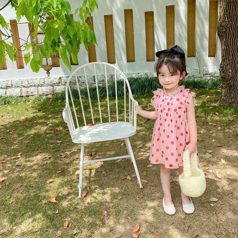 Váy bi đỏ cổ đúc cho bé gái