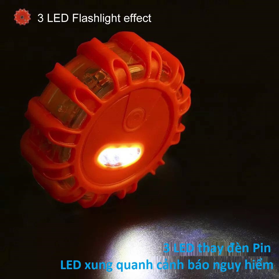 Đèn LED chớp nháy cảnh báo an toàn ban đêm kiêm Đèn Pin siêu sáng cho dân phượt