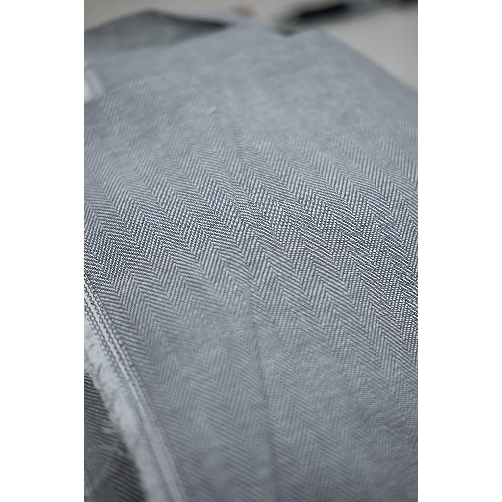 Linen Xương Cá Xám Trắng