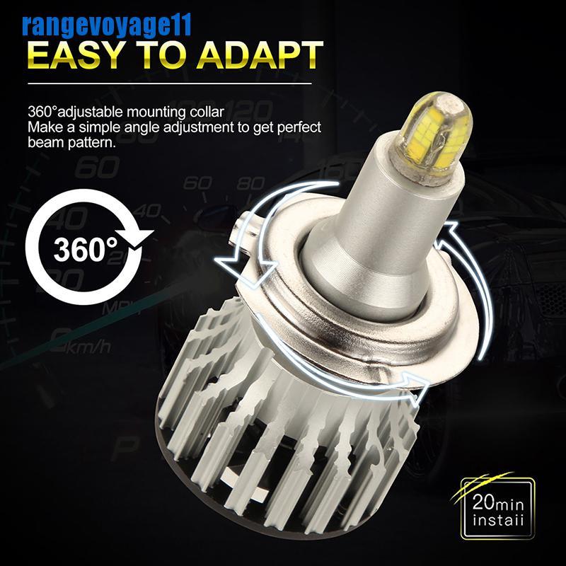 Set 2 đèn pha led 24 chip H7 xoay 360 độ 6500k tiện dụng cho xe hơi