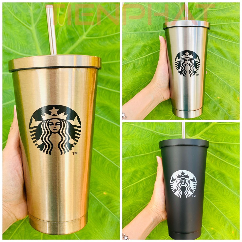 ly giữ nhiệt STARBUCKS có ống hút inox (ảnh thật) - ly giữ nhiệt chuyển màu 500ml