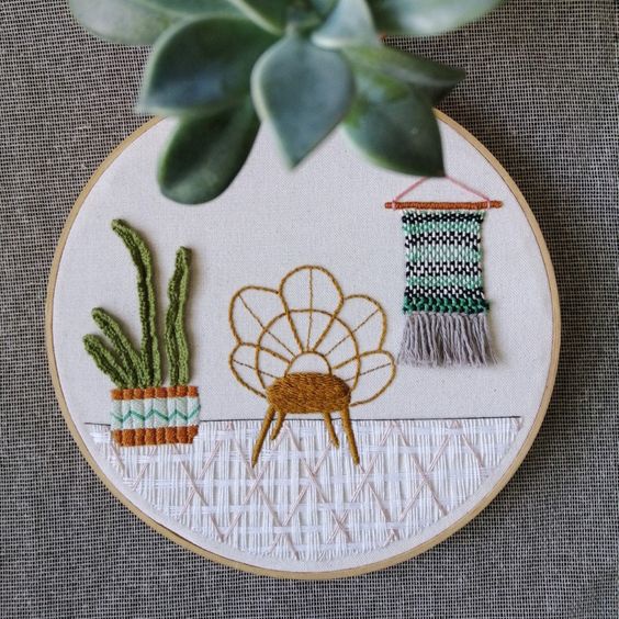 Thêu tay thủ công chữ thập MY ROOM - kit nguyên liệu tự thêu HOOP trang trí deco home- MIE Handmade Shop