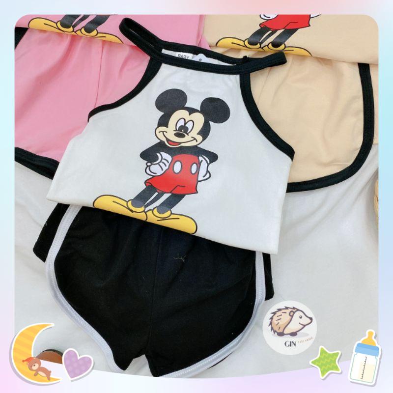Đồ bộ bé gái dễ thương hình mickey chất cotton mềm
