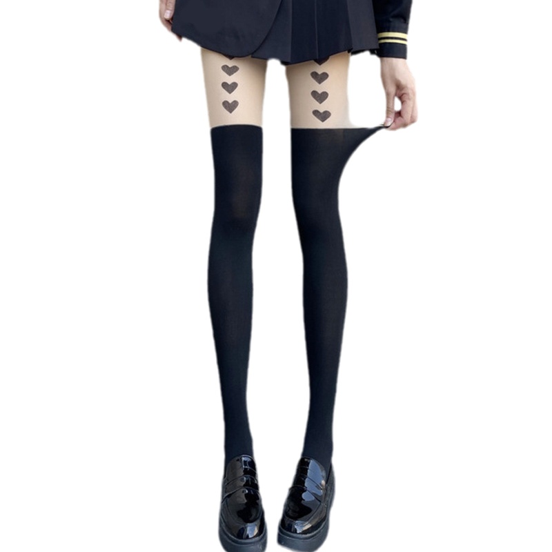 Xiangbao Vớ Dài Qua Gối Ghép Hình Trái Tim Dễ Thương Phong Cách Lolita Quyến Rũ Cho Nữ