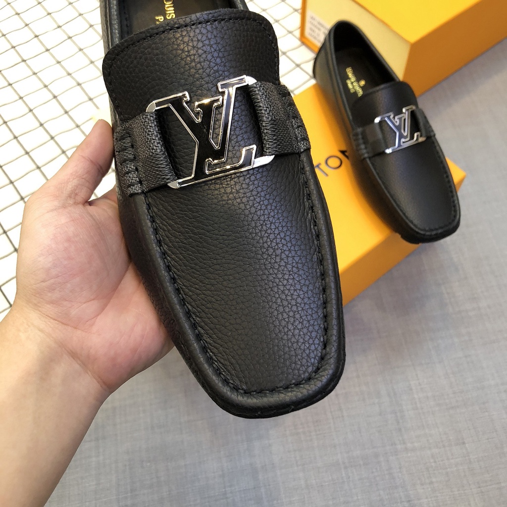 Giày tây lười nam cao cấp da thật Louis Vuitton LV thiết kế sang trọng và trẻ trung