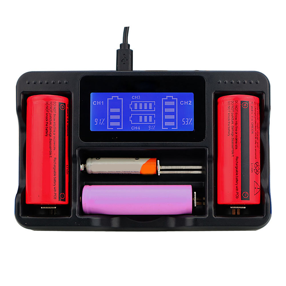 Bộ Sạc Pin 18650 / 26650 Có Màn Hình Lcd 4 Ô Tiện Dụng