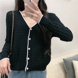 {set 5 áo cadigan}Áo cadigan thời trang 2 màu đen trắng - 2020