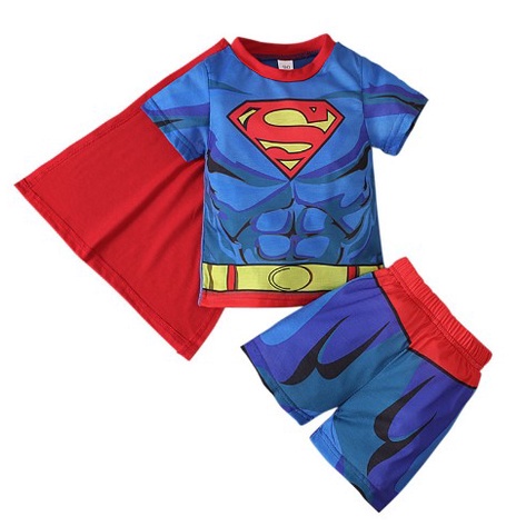Bộ Áo Choàng Ngắn Tay + Quần Short Hóa Trang Người Nhện Trong Avengers Cho Bé Trai