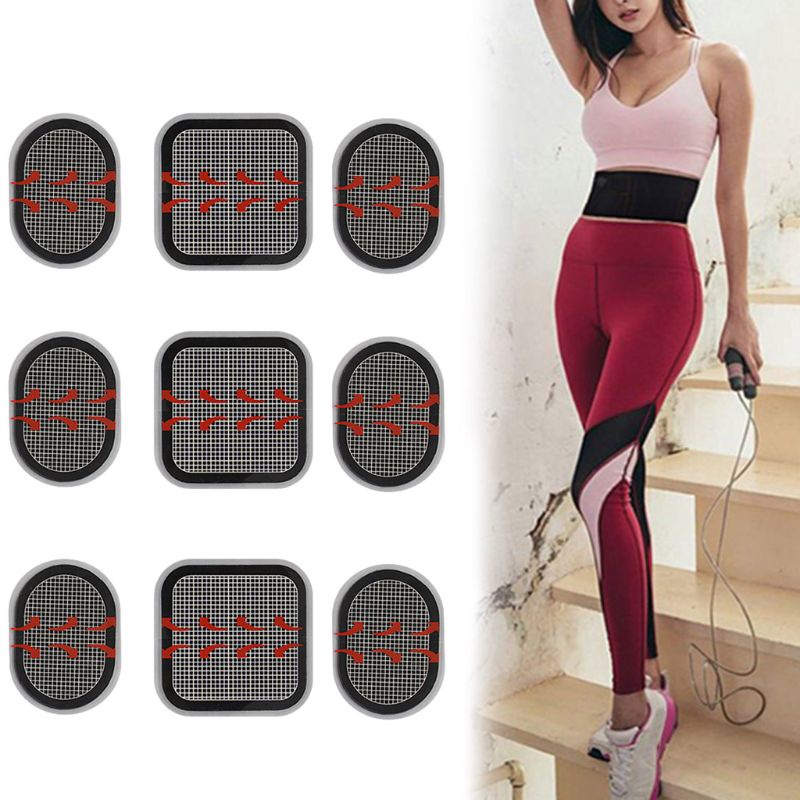 Set 9 Miếng Đệm Gel Kèm 3 Miếng Đệm Thay Thế Dành Cho Đai Tập Cơ Bụng